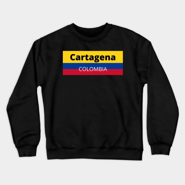 Cartagena City in Colombian Flag Crewneck Sweatshirt by aybe7elf